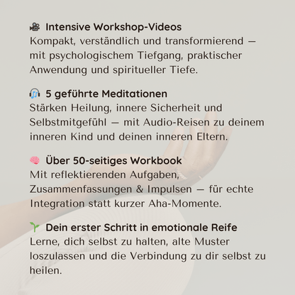 Innere Kind Reifung & Heilung - Online Workshop - Dein Reset